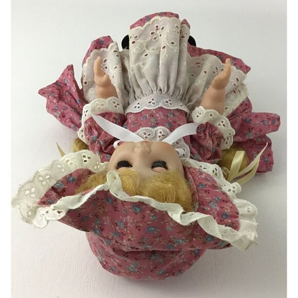 Rothschild Doll Co. Vinyl Jointed 1985 Blonde Braids Green Eyes 11” Floral Dress - Picture 16 of 16